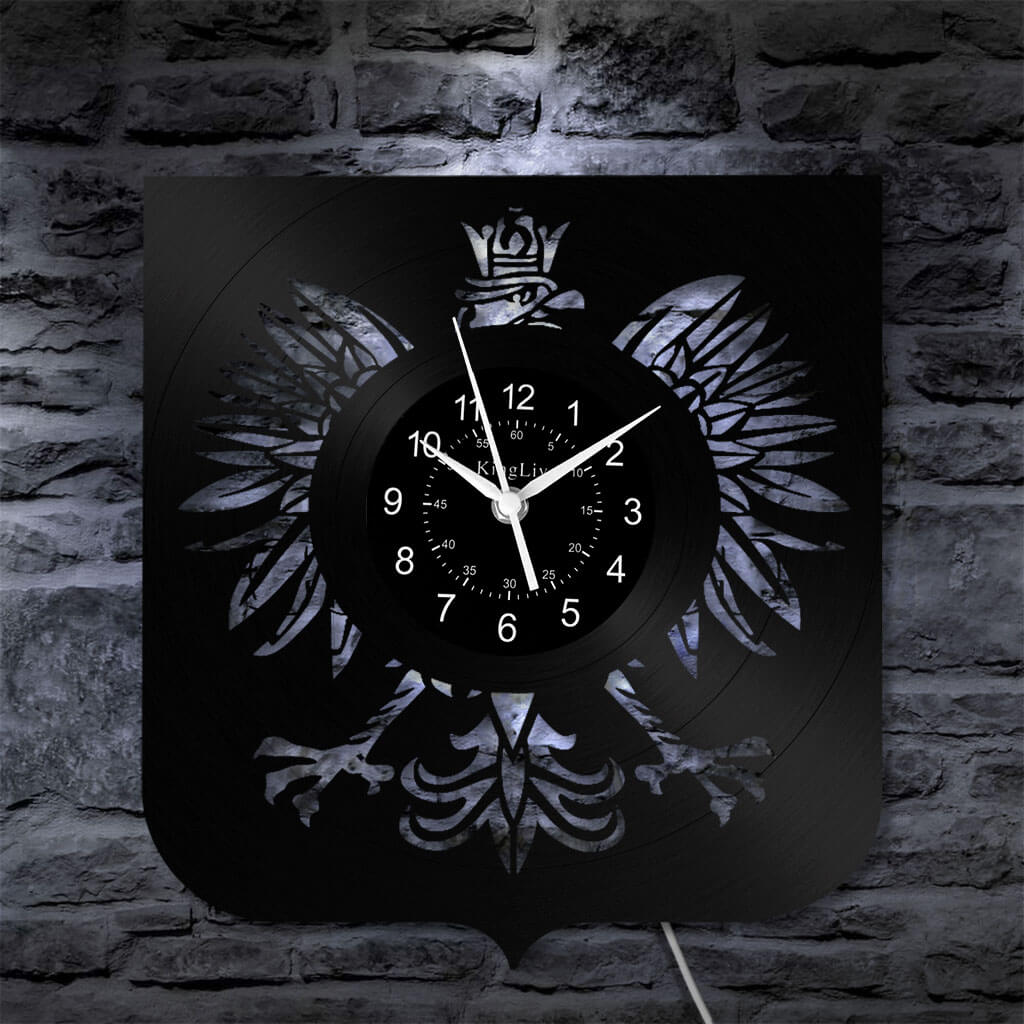 LED Vinyl Wall Clock | Poland The Coat of Arms Eagle | 0204WPBN