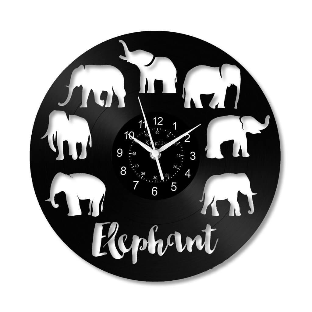 LED Vinyl Wall Clock | Elephant | 12'' | 0295WPB