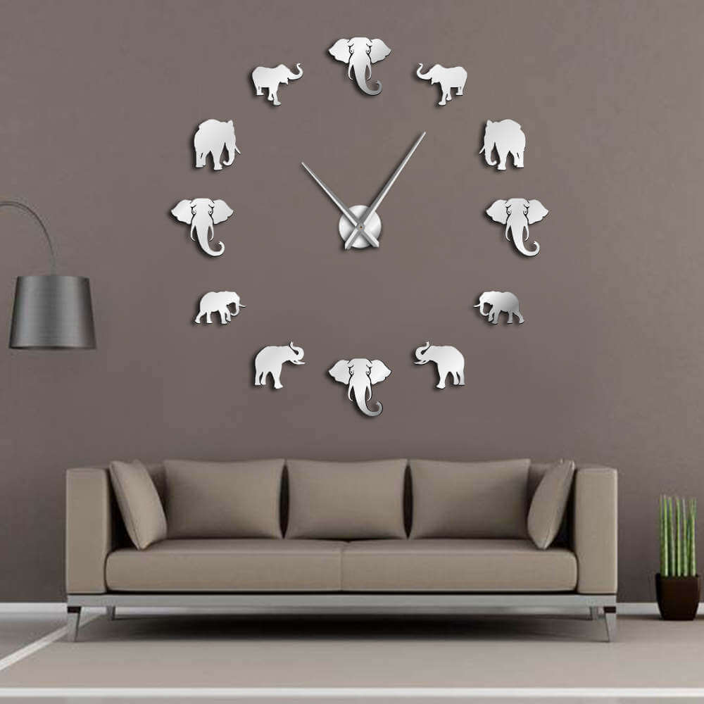 DIY Wall Clock  | Elephant | 19'' - 37'' | AWC025