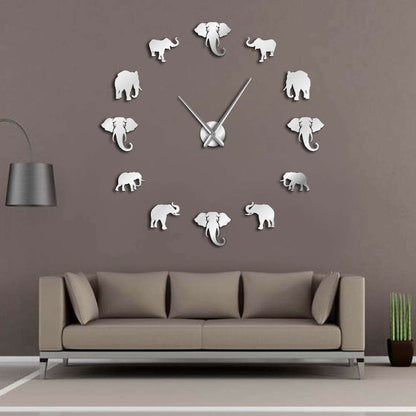 DIY Wall Clock  | Elephant | 19'' - 37'' | AWC025