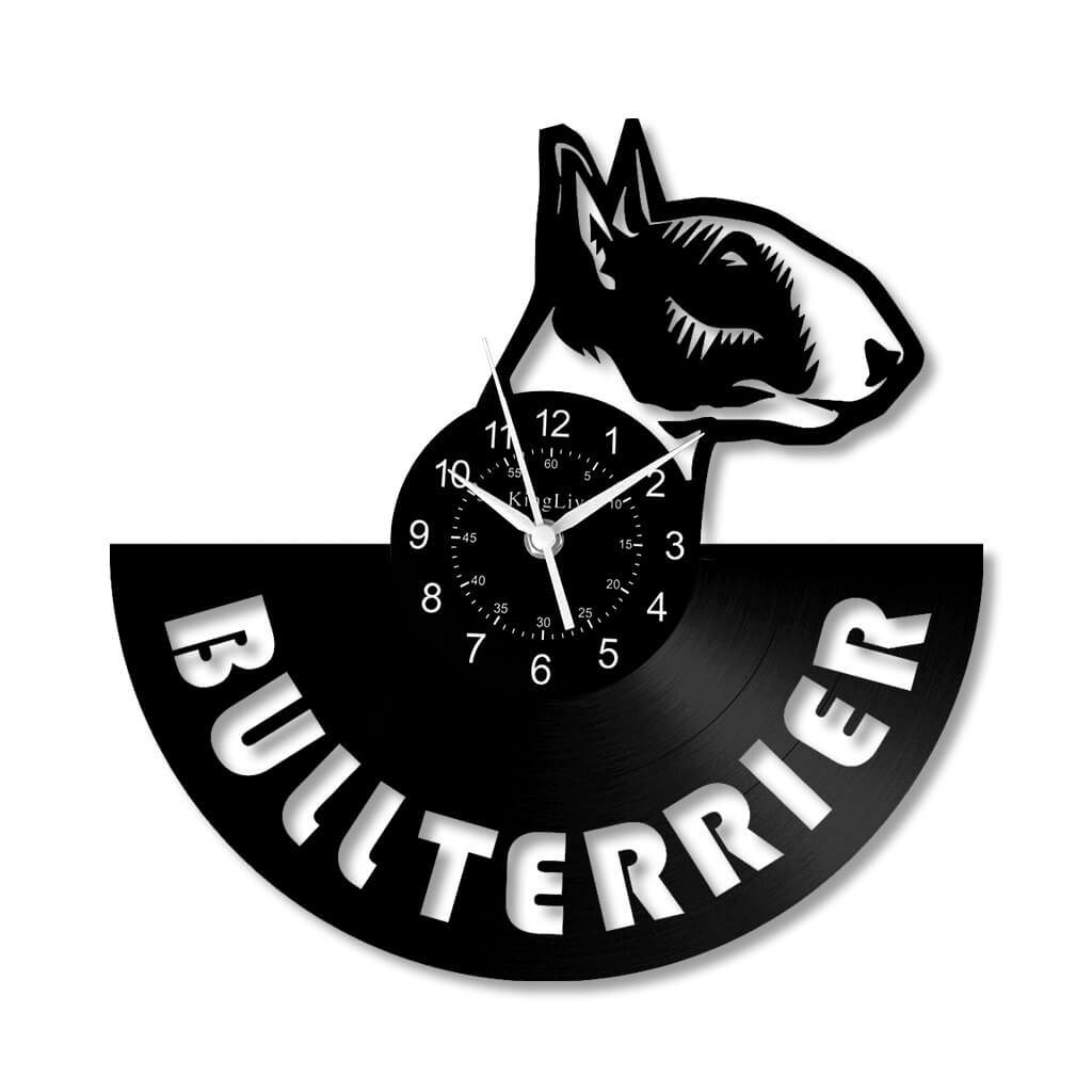 LED Vinyl Wall Clock | Bull Terrier Dog | 12'' | 0236WPB