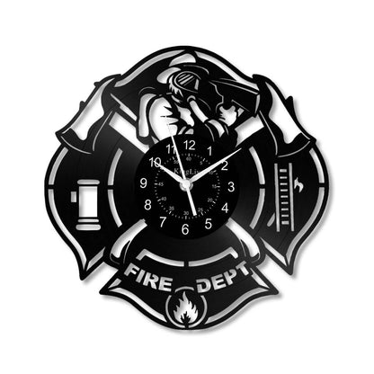 LED Vinyl Wall Clock | Fire Department | 12'' | 0302WPB