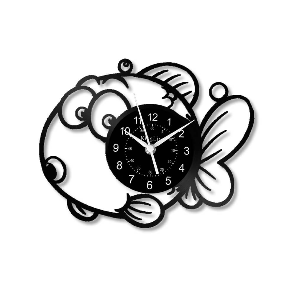 LED Vinyl Wall Clock | Fish | 12'' | 0190WPB