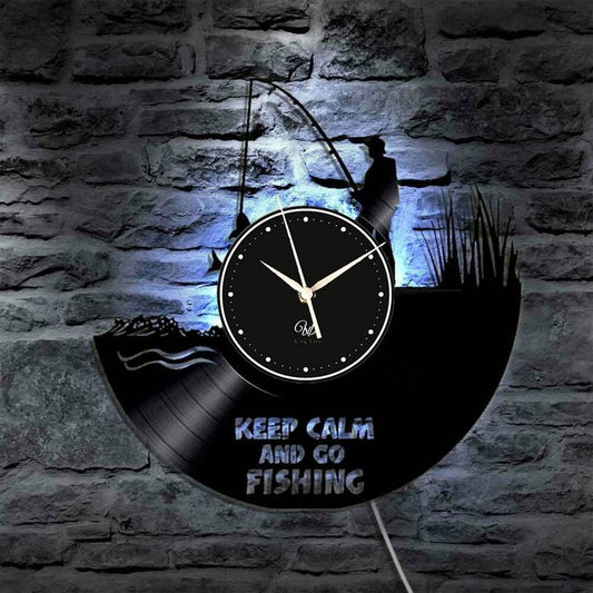 Vinyl Wall Clock Vinyl Record Clock LED Light Black Clock