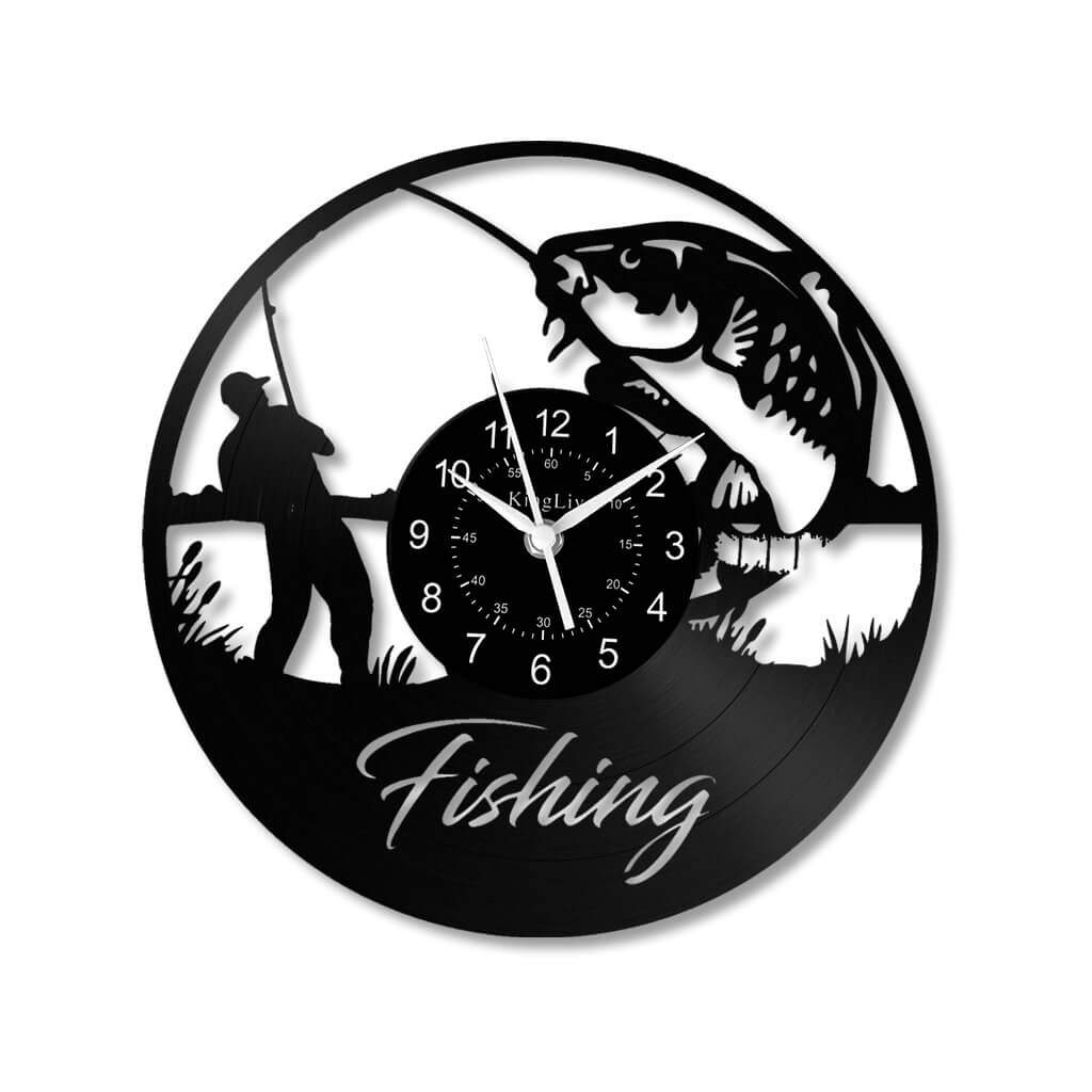 LED Vinyl Wall Clock | Fishing | 12'' | 0062WPB