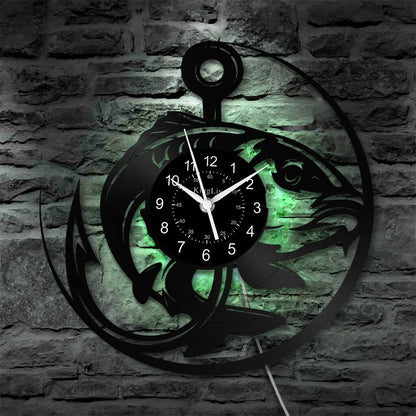 LED Vinyl Wall Clock | Fishing | 12'' | 0224WPB