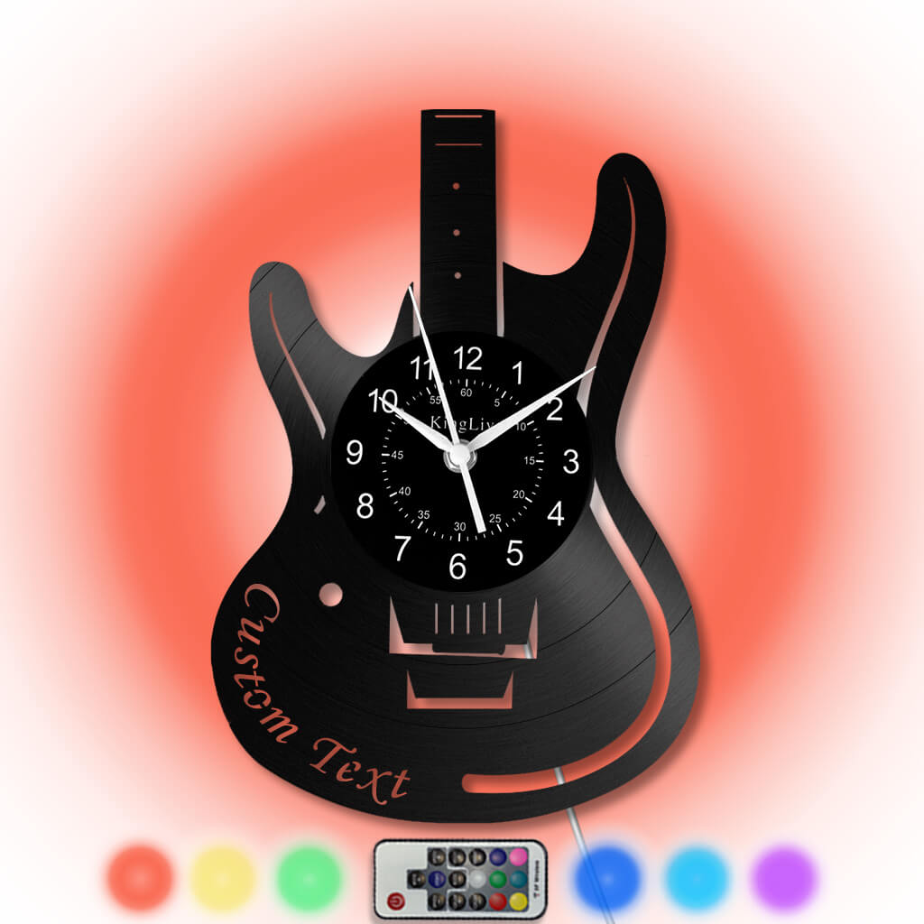 LED Vinyl Wall Clock | Guitar Custom | 12'' | 0264WPB
