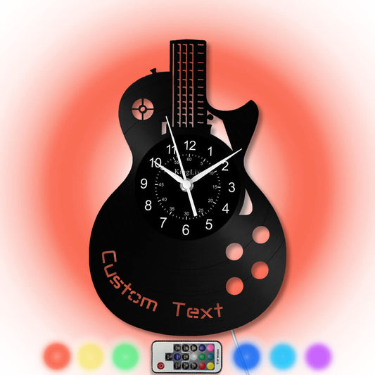 LED Vinyl Wall Clock | Guitar Custom | 12'' | 0264WPB