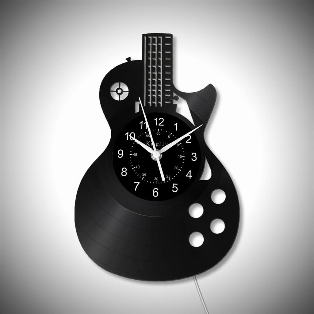 LED Vinyl Wall Clock |  Guitar Custom Name | 12''