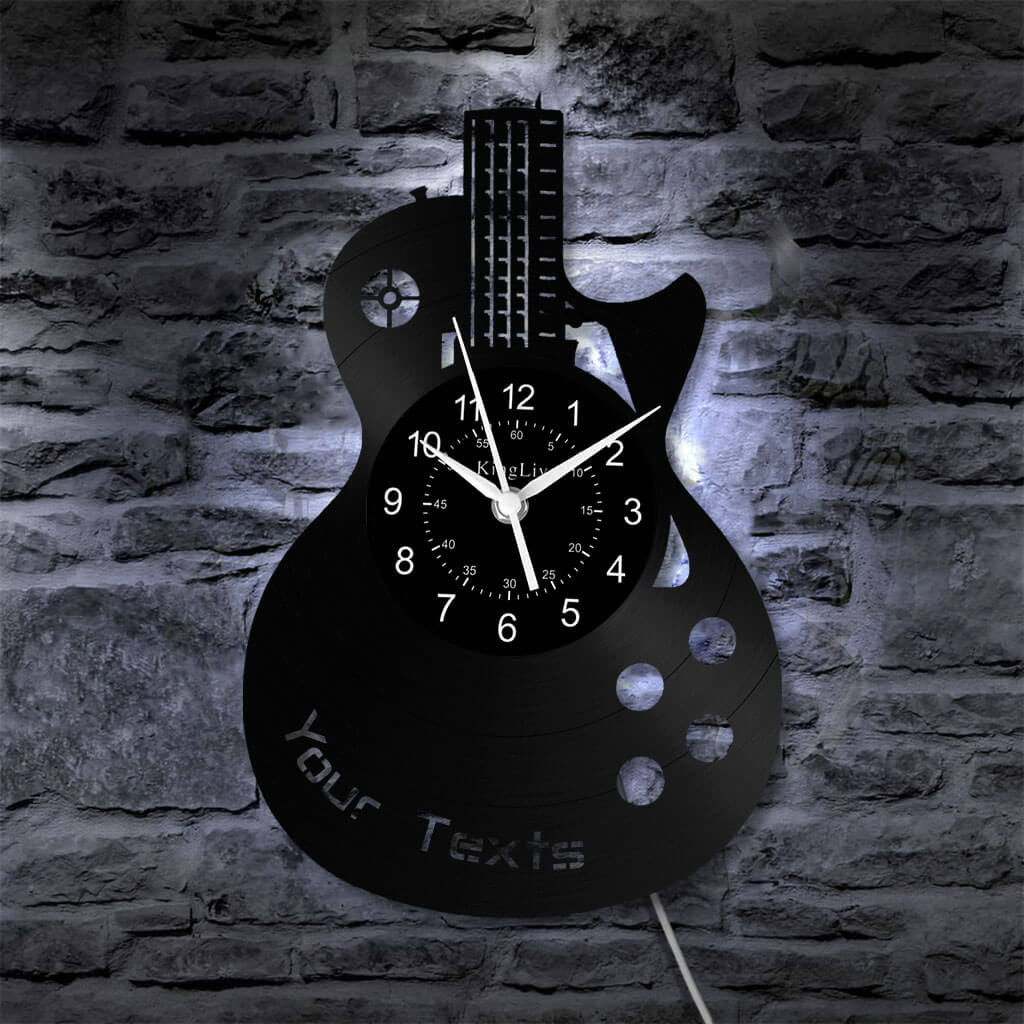 LED Vinyl Wall Clock | Guitar | 12'' | 0027WPB2