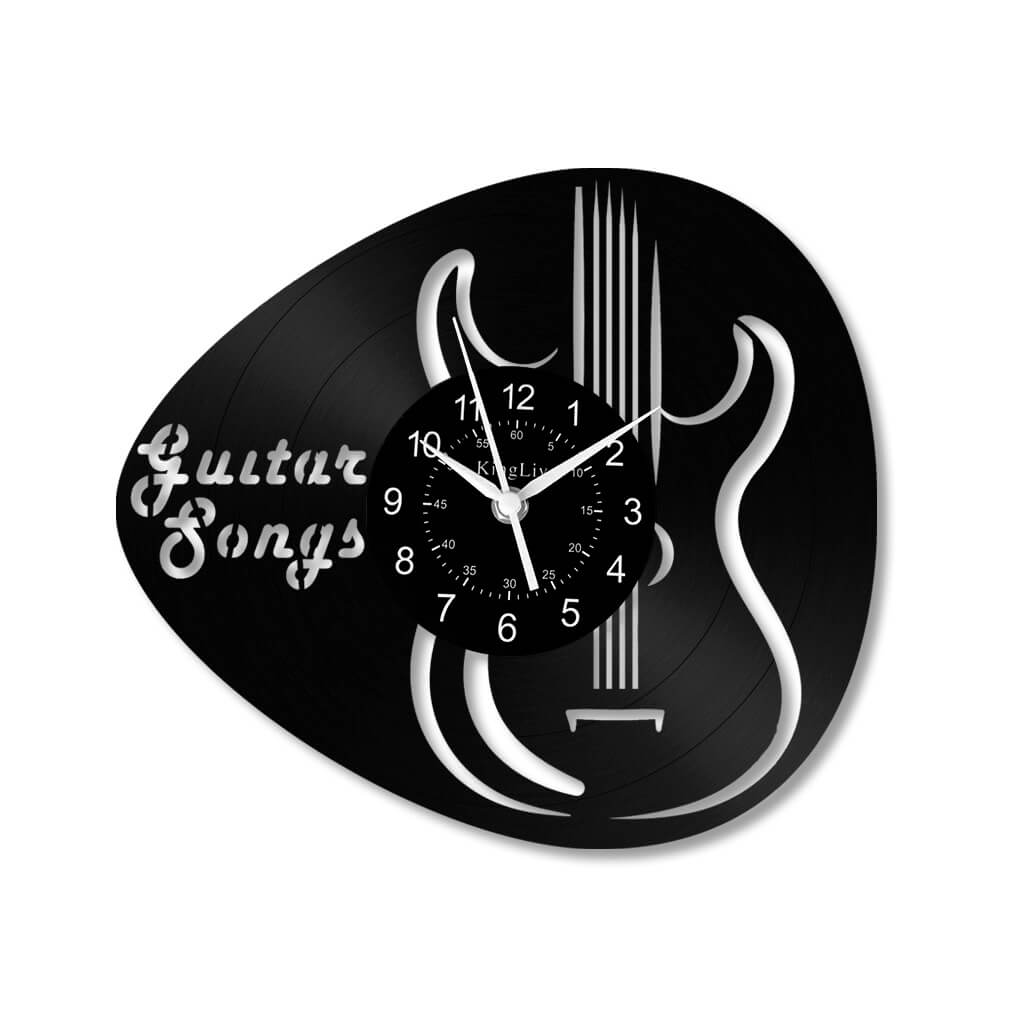 LED Vinyl Wall Clock | Guitar Music | 12''
