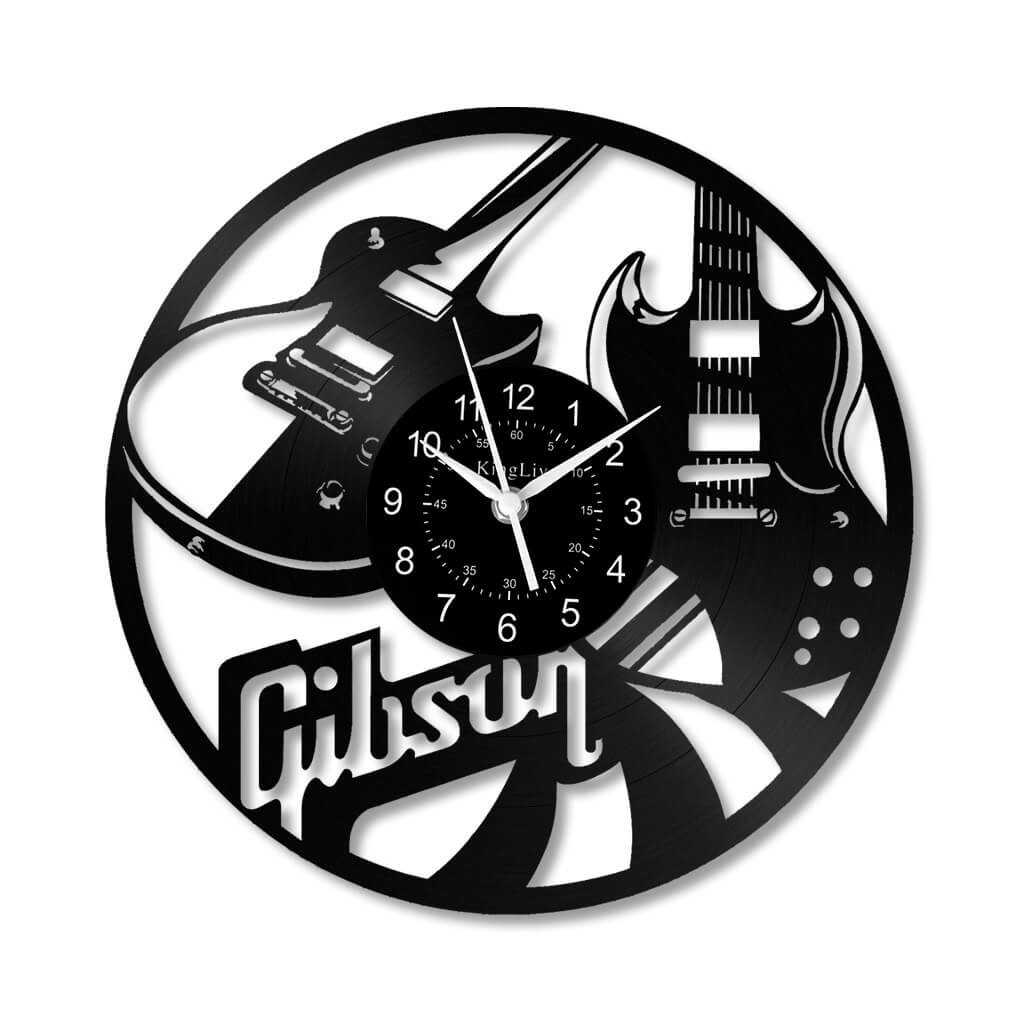 LED Vinyl Wall Clock | Guitar Music | 12''