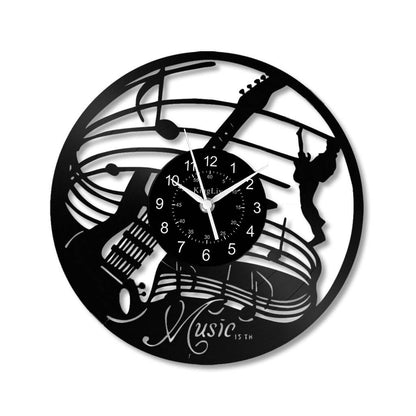 LED Vinyl Wall Clock | Guitar Music | 12''