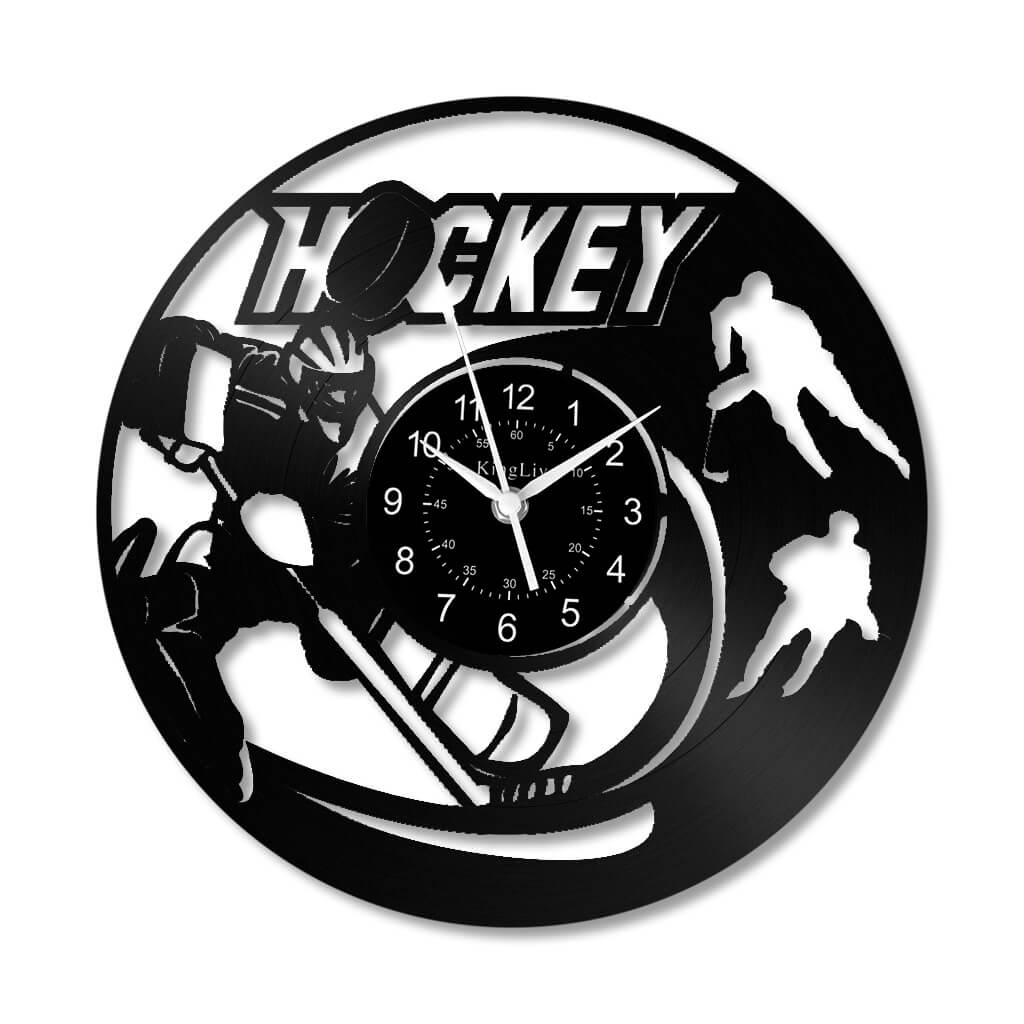 LED Vinyl Wall Clock | Hockey | 12'' | 0163WPB