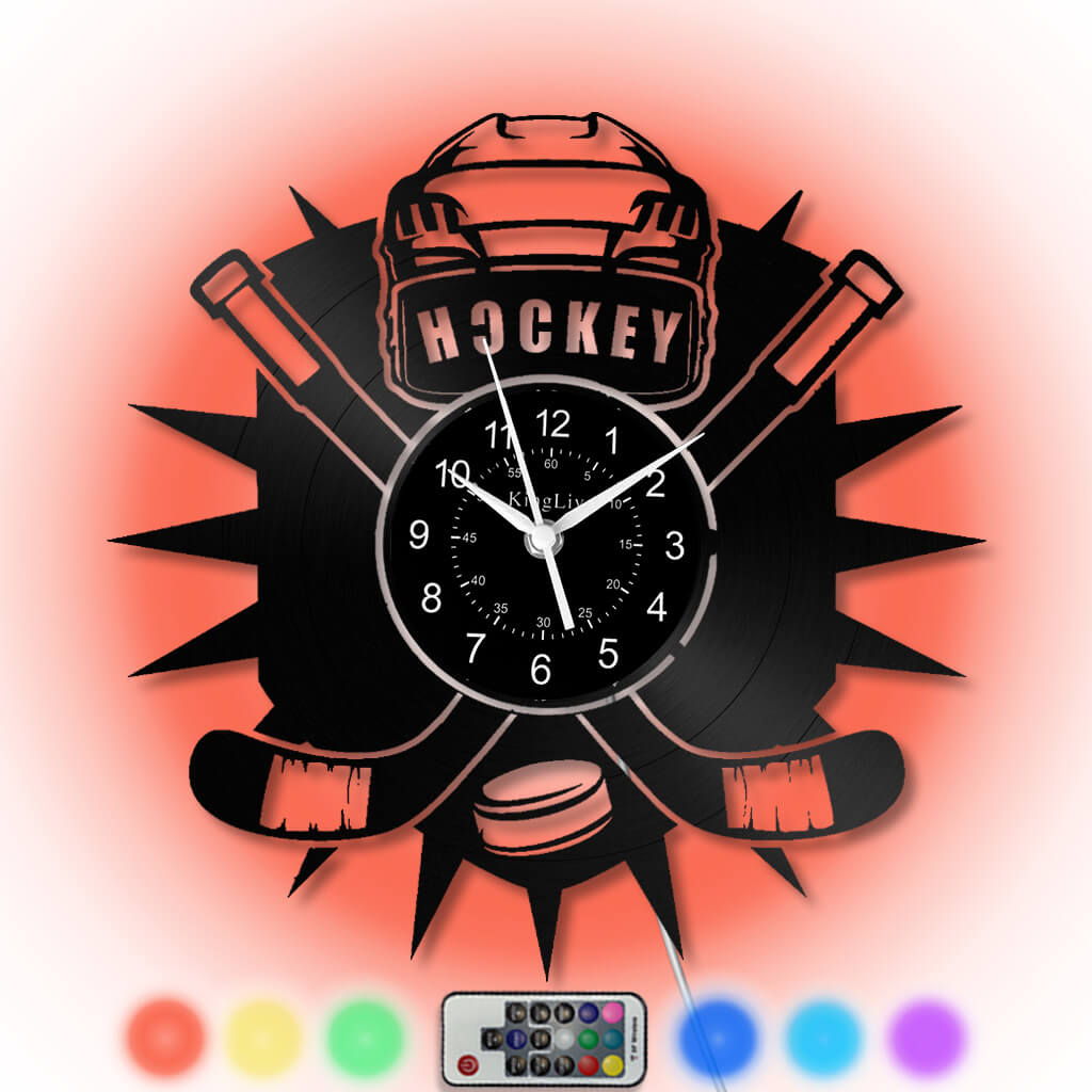 LED Vinyl Wall Clock | Hockey | 12''