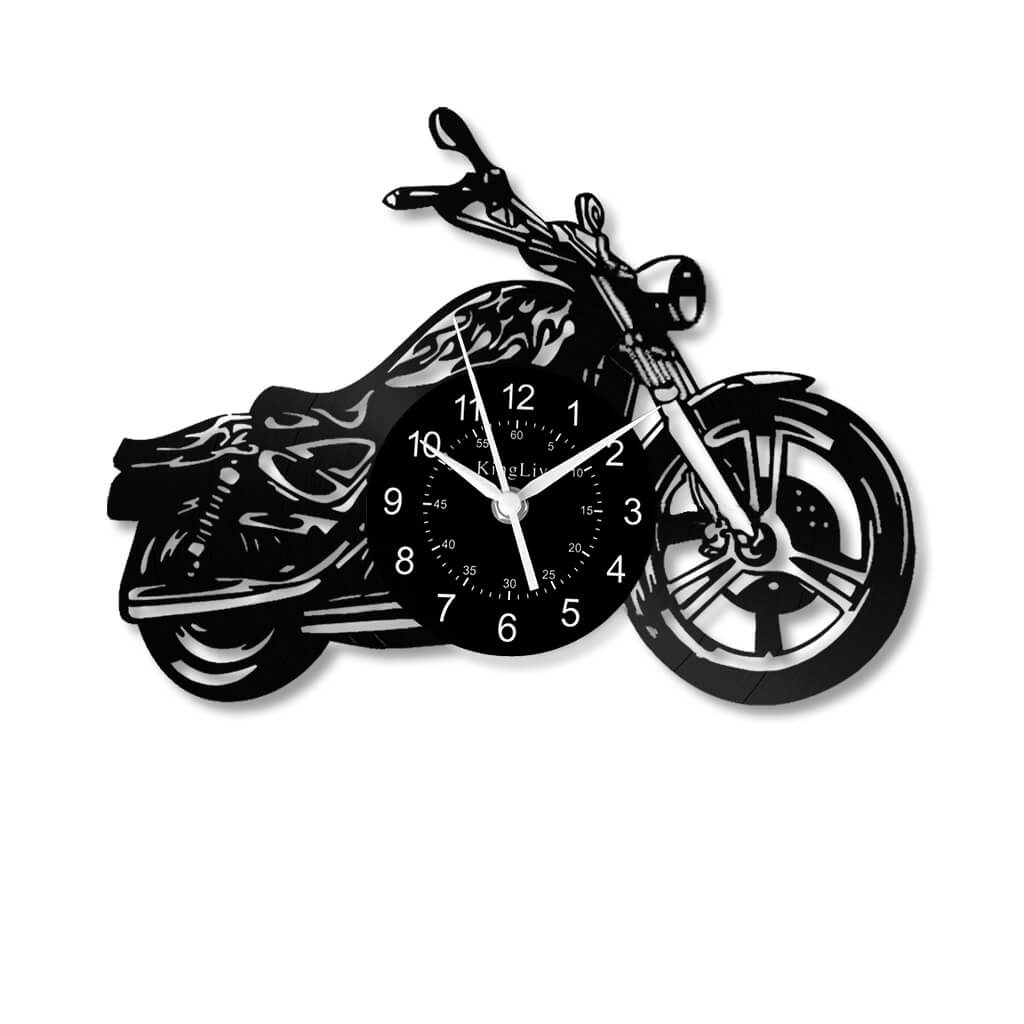 LED Vinyl Wall Clock | Motorcycle | 12'' | 0132WPB