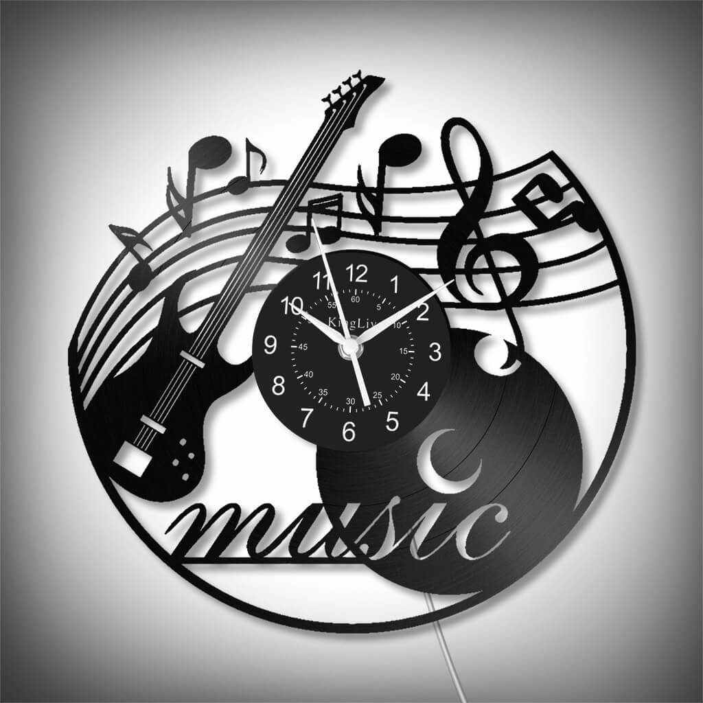 LED Vinyl Wall Clock | Music Bass | 12'' | 0206WPB