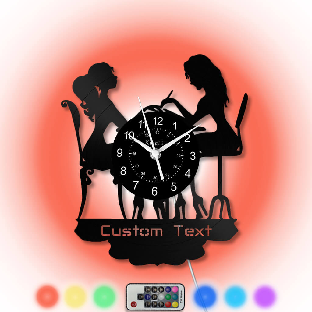 LED Vinyl Wall Clock | Nail Salon | Barber Shop | 12''