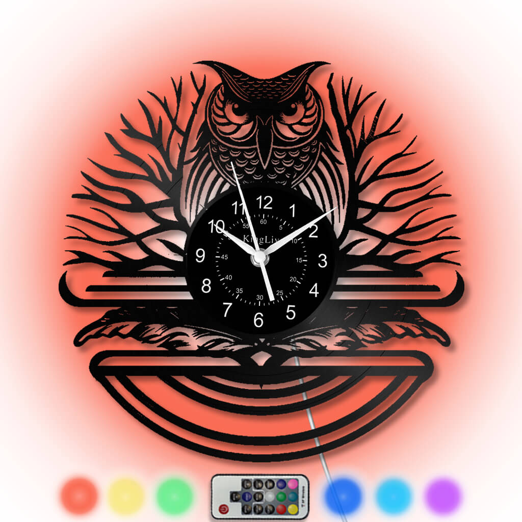 LED Vinyl Wall Clock | Owl