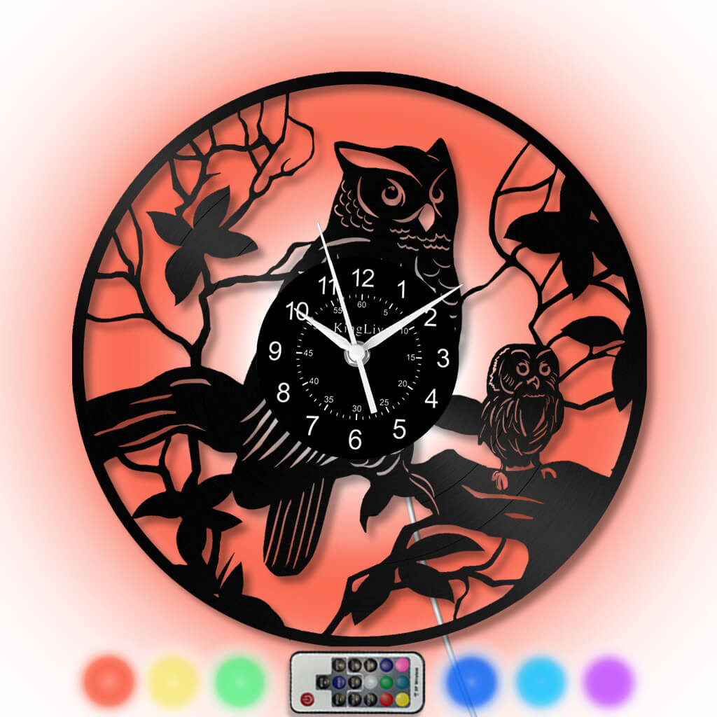 LED Vinyl Wall Clock | Owl