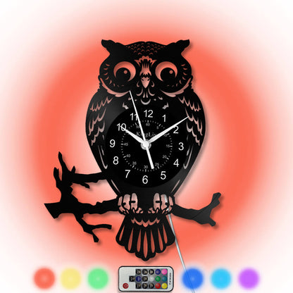 LED Vinyl Wall Clock | Owl