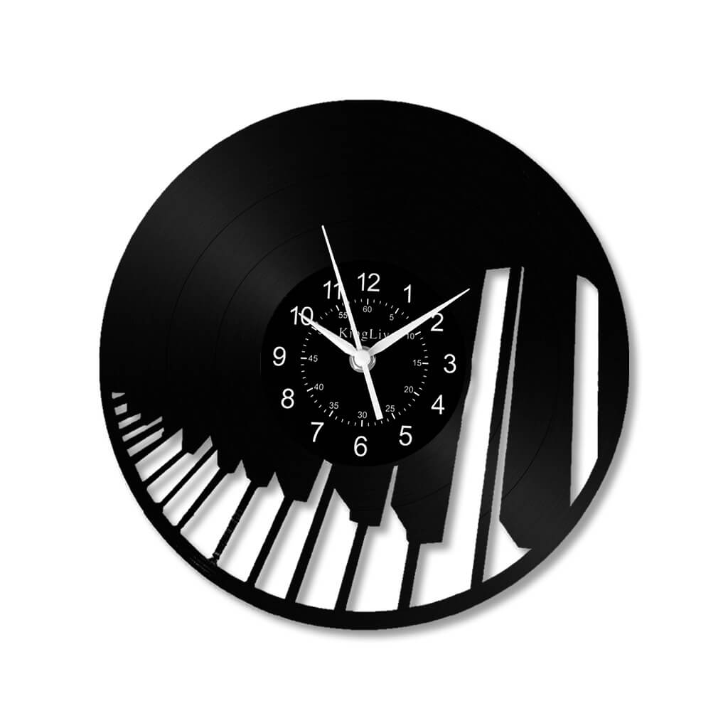 LED Vinyl Wall Clock | Piano Music Note | 12''