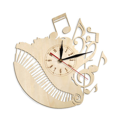 Piano Music Custom Wooden Wall Clock