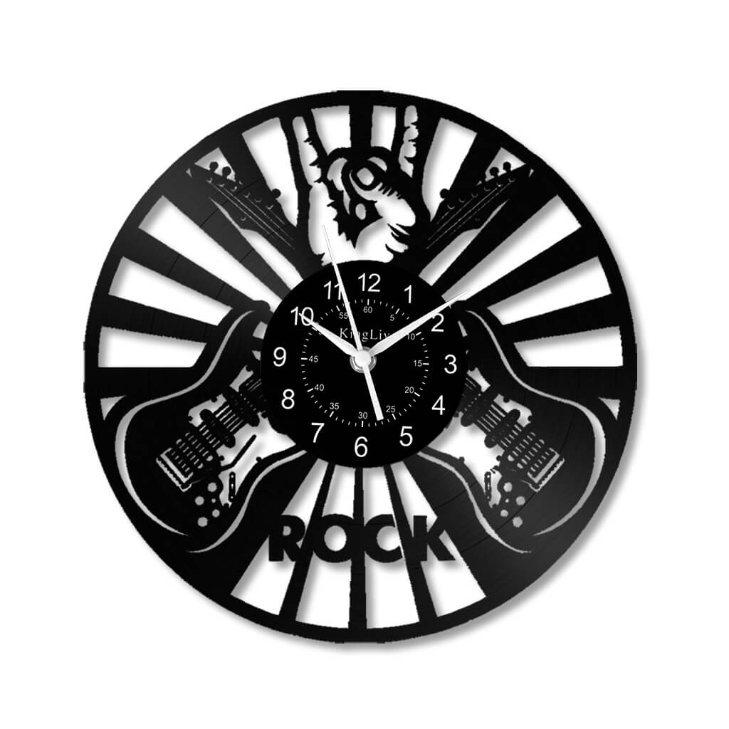 LED Vinyl Wall Clock | Guitar Music | 12''