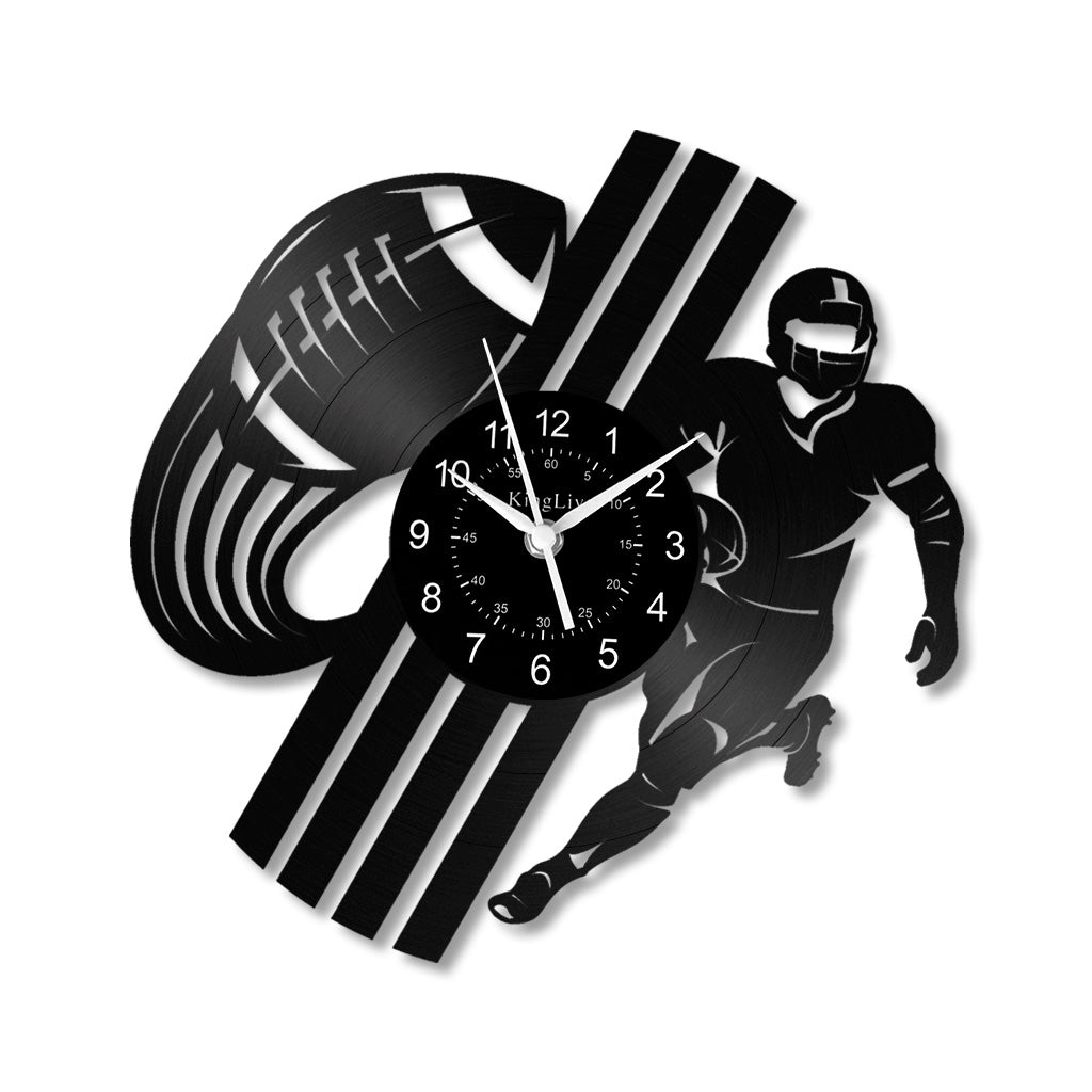 LED Vinyl Wall Clock | Rugby Football | 12'' | 0250WPB