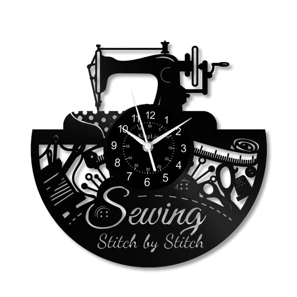 LED Vinyl Wall Clock | Sewing Machine | 12'' | 0210WPB