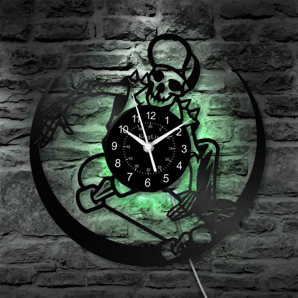 LED Vinyl Wall Clock | Skateboarding | 12'' | 0301WPB