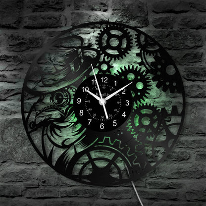 LED Vinyl Wall Clock | Steampunk | 12'' | 0303WPB