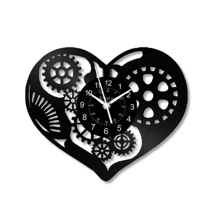 LED Vinyl Wall Clock | Steampunk Heart | 12'' | 0148WPB