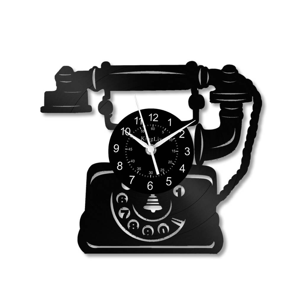 LED Vinyl Wall Clock | Telephone | 12'' | 0288WPB