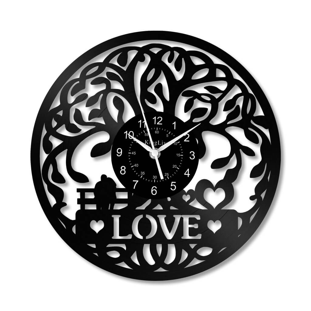 LED Vinyl Wall Clock | Tree of Love | 12'' | 0305WPB