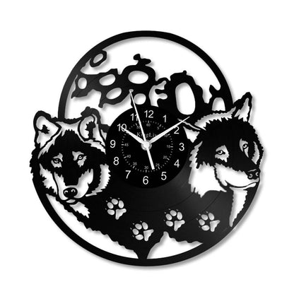 LED Vinyl Wall Clock | Wolf | 12'' | 0153WPB