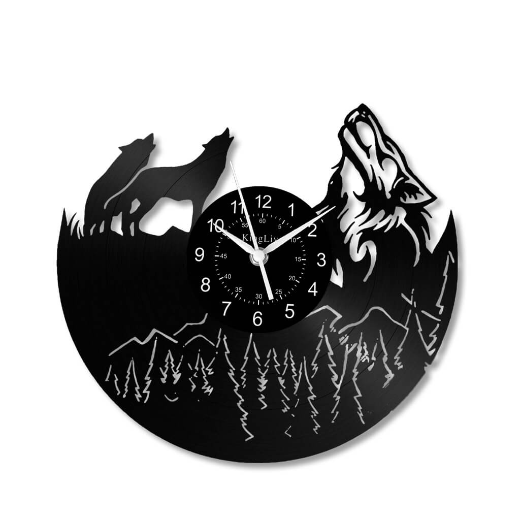 LED Vinyl Wall Clock | Wolf