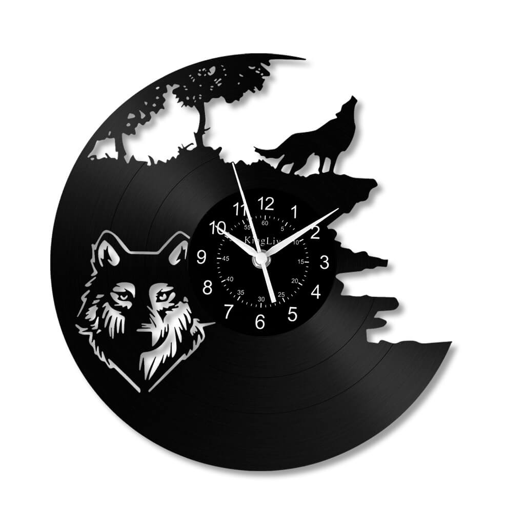 LED Vinyl Wall Clock | Wolf