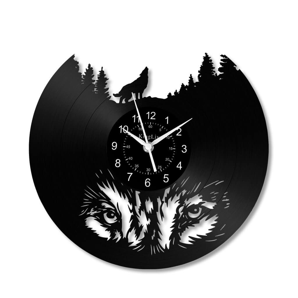 LED Vinyl Wall Clock | Wolf | 0309WPB