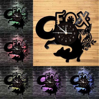 Fox LED Vinyl Record Wall Clock
