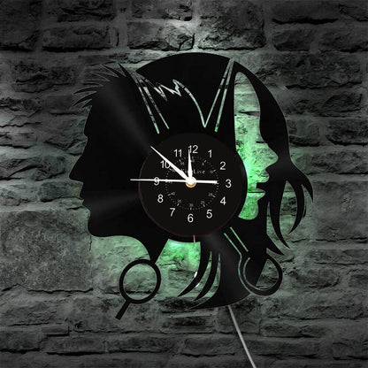 Hair Salon Barbershop Led Vinyl Record Wall Clock
