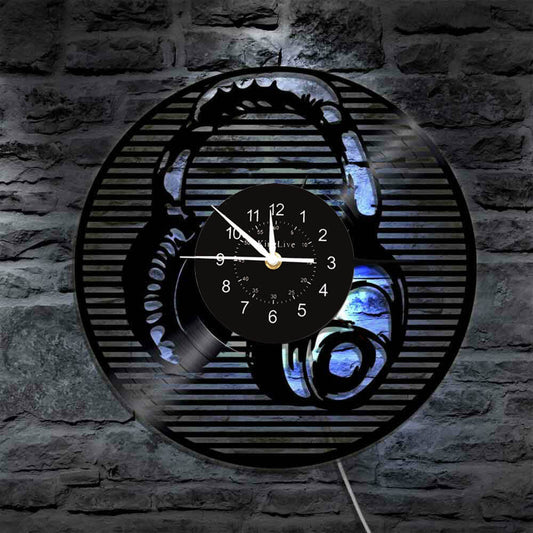 Headphone Led Vinyl Wall Clock Record Clock Art