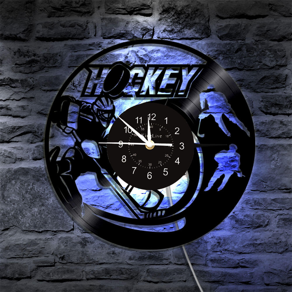 Hockey Led Vinyl Record Wall Clock