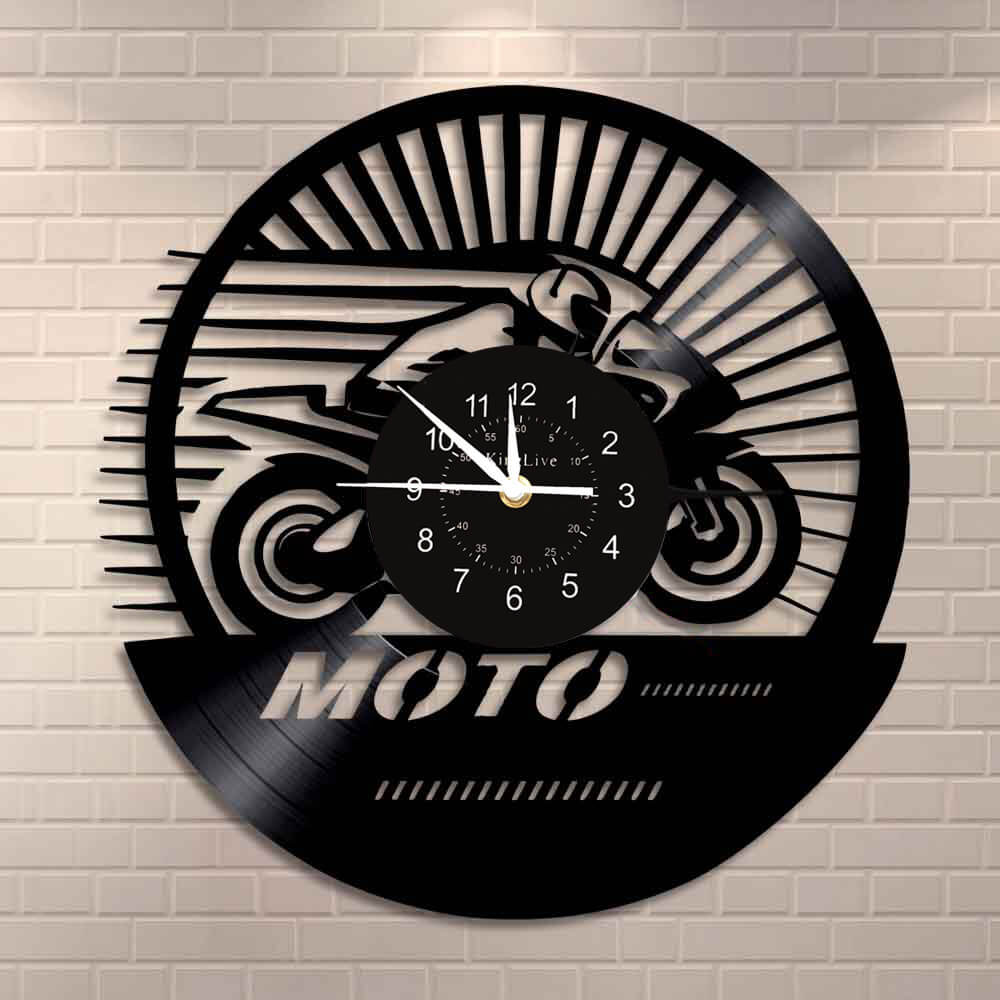 Motorcycle Led Vinyl Record Wall Clock