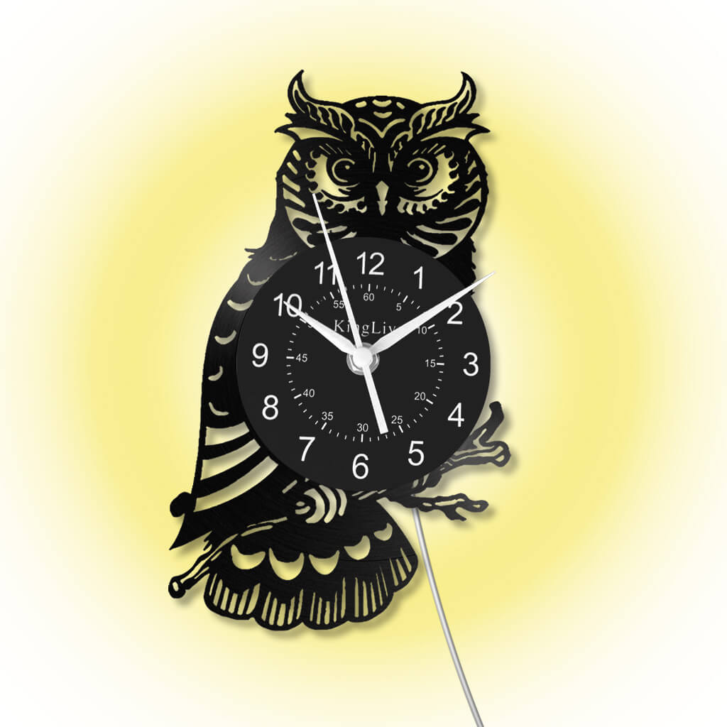 Owl Led Vinyl Record Wall Clock