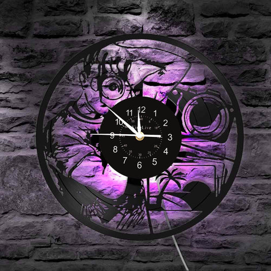 Photographer Camera Led Vinyl Record Wall Clock