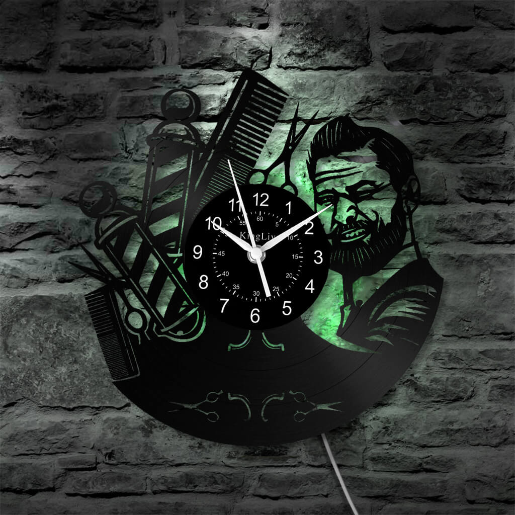 LED Vinyl Wall Clock | Nail Salon | Barber Shop | 12''