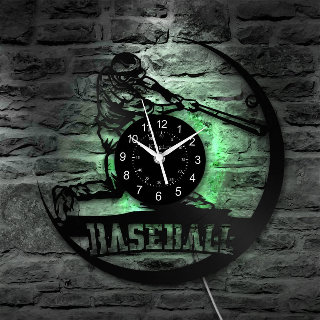 LED Vinyl Wall Clock | Baseball | 12'' | 0223WPB