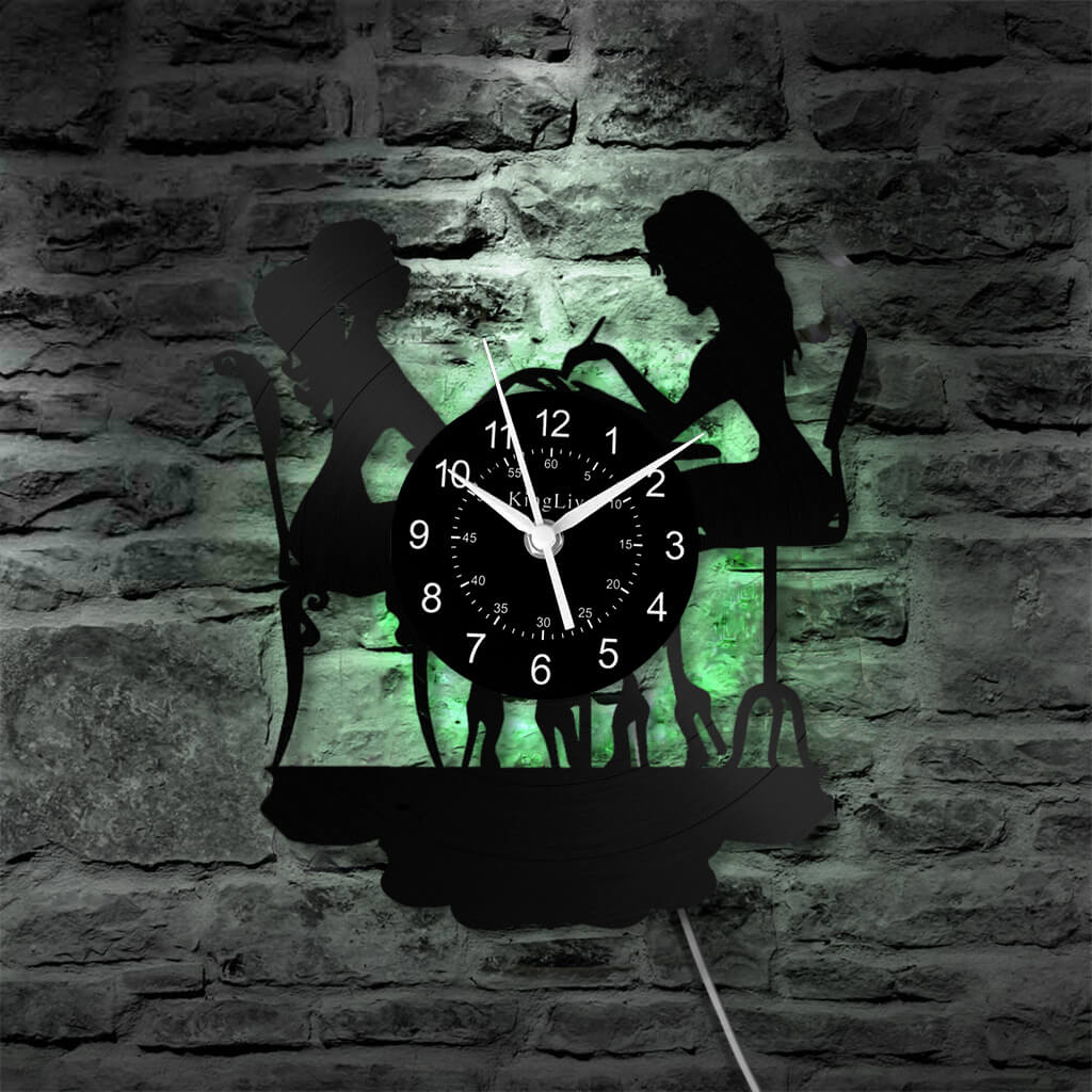 LED Vinyl Wall Clock | Beauty Salon | 12'' | 0133WPB