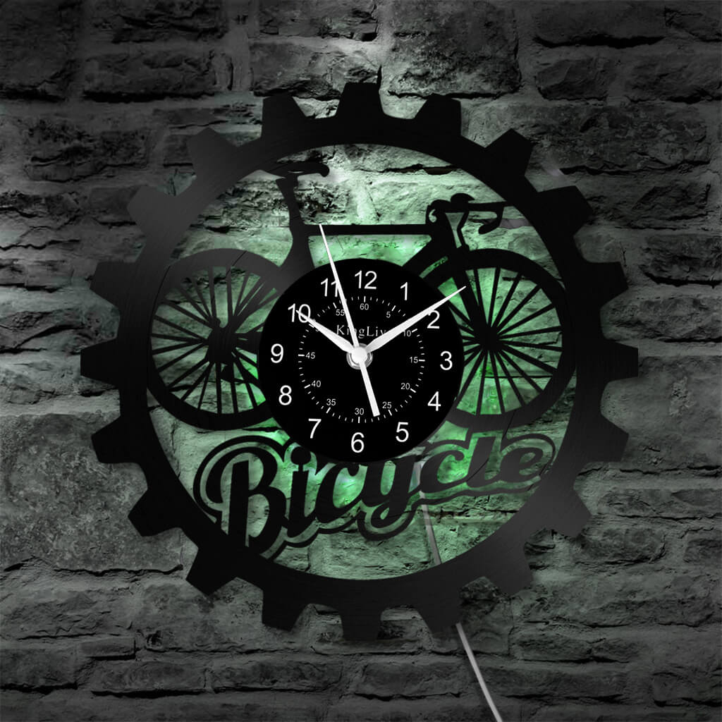 LED Vinyl Wall Clock | Bicycle | 12'' | 0258WPB